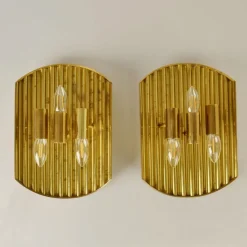 Sale Pamono Vintage Scandinavian Brass Wall Sconces attributed to Alvar Aalto, 1970s, Set of 2