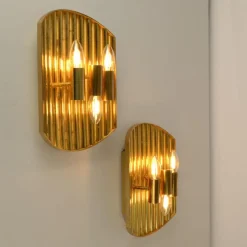 Sale Pamono Vintage Scandinavian Brass Wall Sconces attributed to Alvar Aalto, 1970s, Set of 2