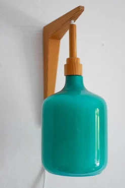 Sale Pamono Vintage Scandinavian Sconces in Opaline Glass and Pine from Lindshammar, 1970, Set of 2