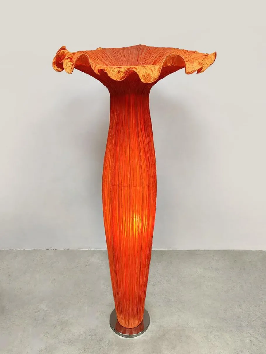 Clearance Pamono Vintage Silk Flower Floor Lamp, 1980s