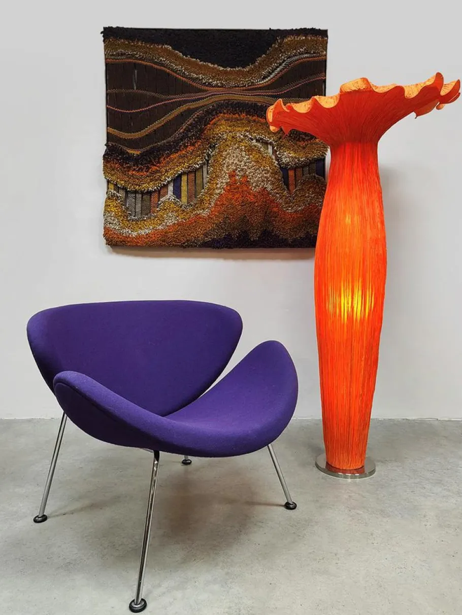 Clearance Pamono Vintage Silk Flower Floor Lamp, 1980s