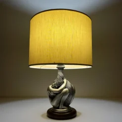 Sale Pamono Vintage Silver Man and Woman Table Lamp by Ottaviani, Italy, 1970s