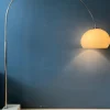 Discount Pamono Vintage Space Age Arc Floor Lamp with White Mushroom Shade and Marble Base from Guzzini