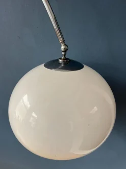 Discount Pamono Vintage Space Age Arc Floor Lamp with White Mushroom Shade and Marble Base from Guzzini