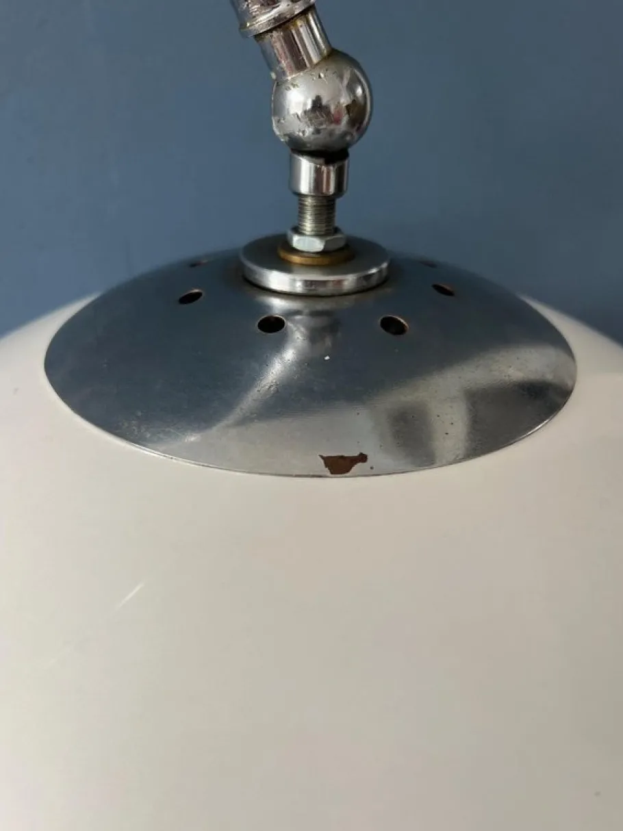 Discount Pamono Vintage Space Age Arc Floor Lamp with White Mushroom Shade and Marble Base from Guzzini