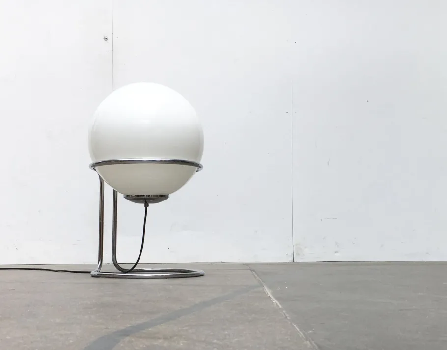 Outlet Pamono Vintage Space Age Chrome and Glass Ball Floor Lamp