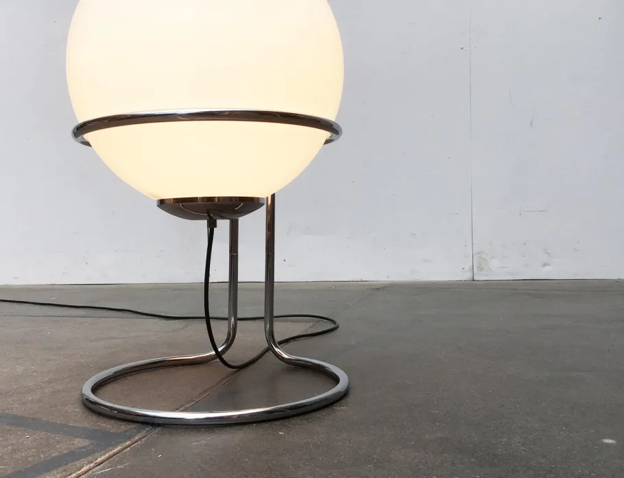 Outlet Pamono Vintage Space Age Chrome and Glass Ball Floor Lamp