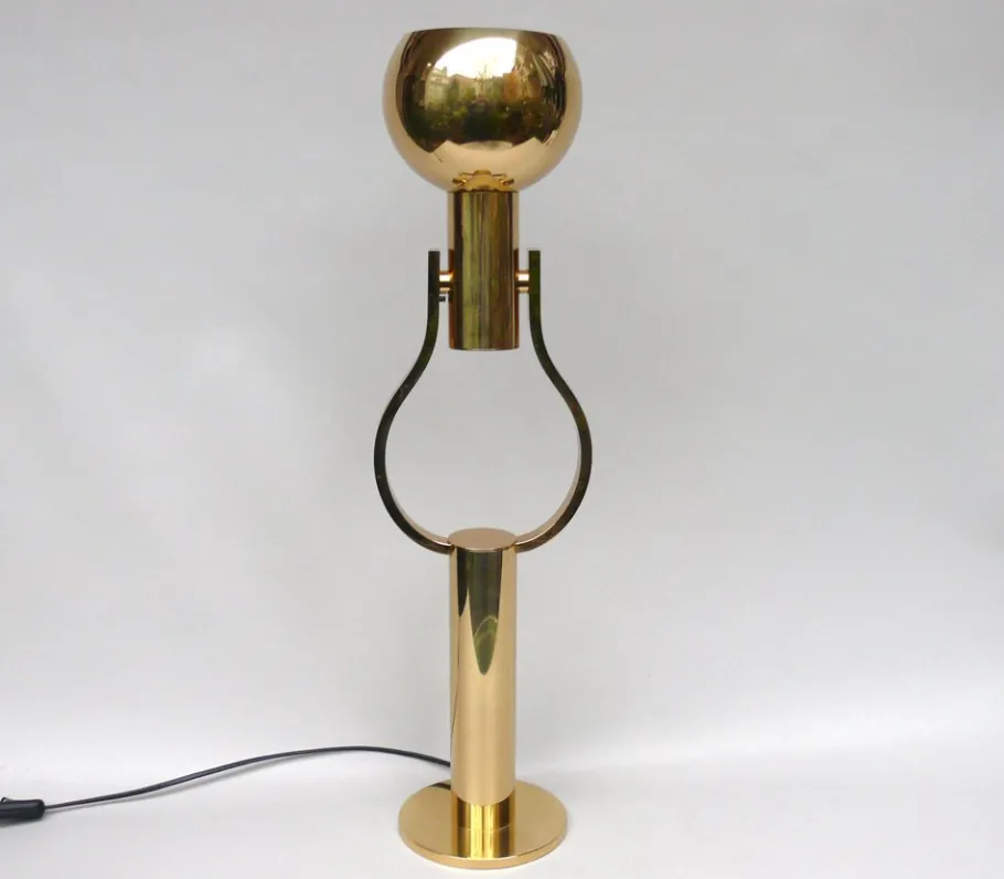 Sale Pamono Vintage Space Age Table Lamp in Brass from STAFF, 1970s