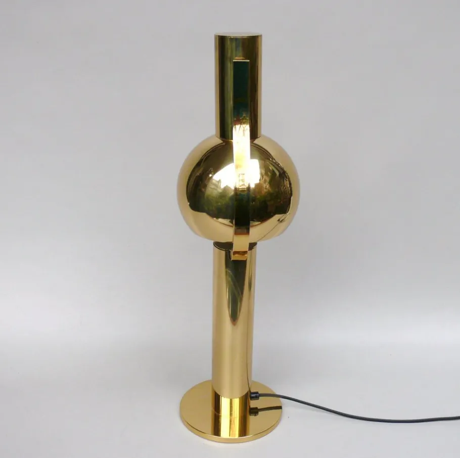 Sale Pamono Vintage Space Age Table Lamp in Brass from STAFF, 1970s