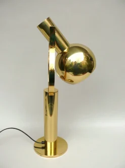 Sale Pamono Vintage Space Age Table Lamp in Brass from STAFF, 1970s