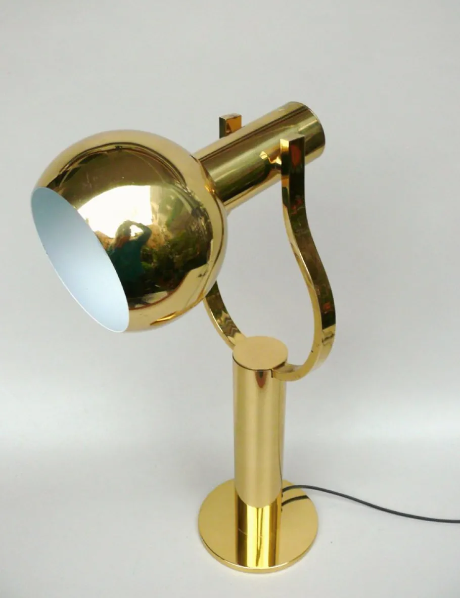 Sale Pamono Vintage Space Age Table Lamp in Brass from STAFF, 1970s