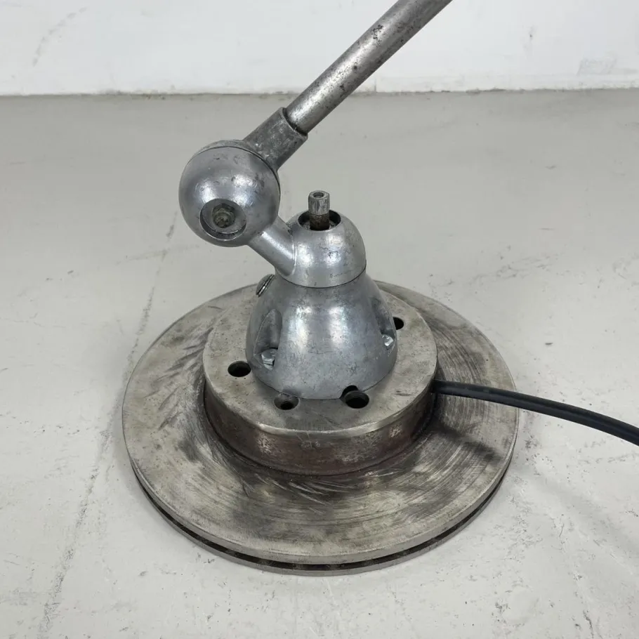 New Pamono Vintage Stripped and Polished 4 Arm Jielde Floor Lamp by Jean-Louis Domecq, 1950s