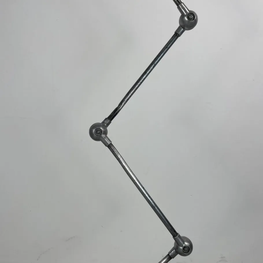 New Pamono Vintage Stripped and Polished 4 Arm Jielde Floor Lamp by Jean-Louis Domecq, 1950s