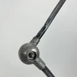 New Pamono Vintage Stripped and Polished 4 Arm Jielde Floor Lamp by Jean-Louis Domecq, 1950s