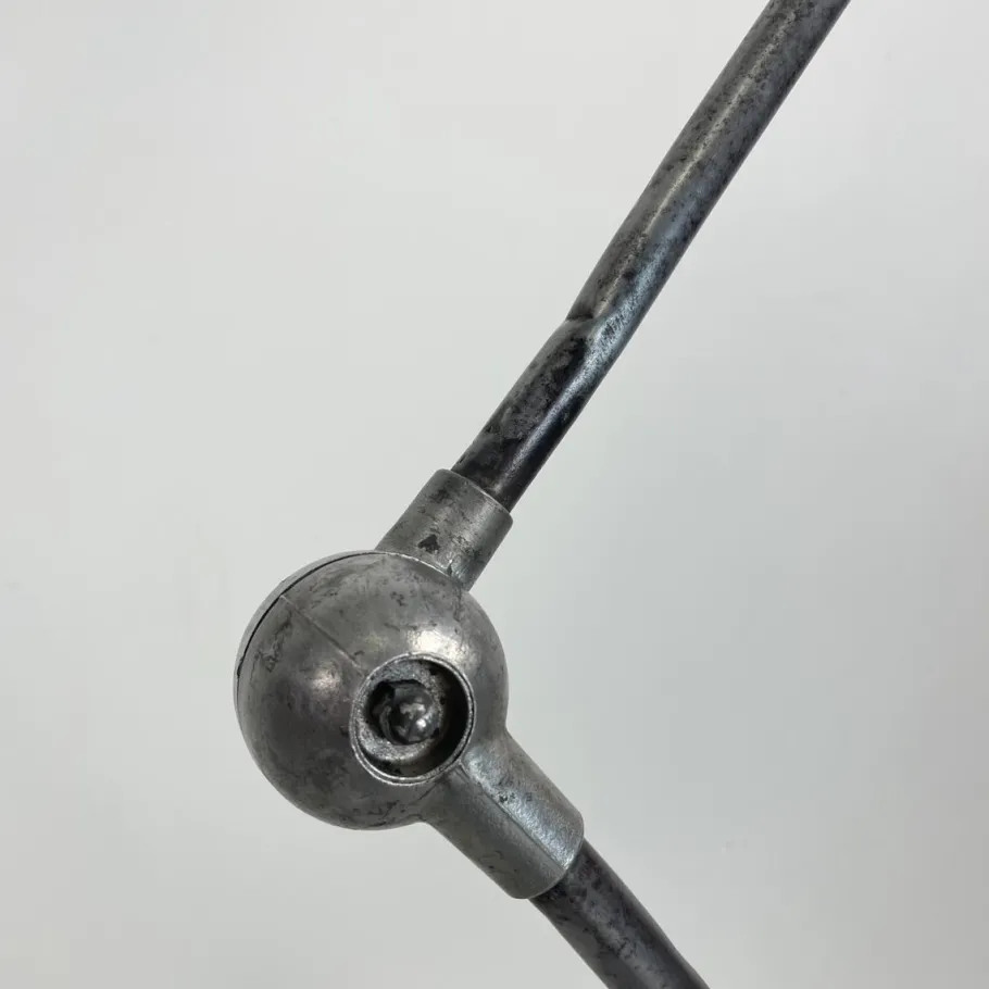 New Pamono Vintage Stripped and Polished 4 Arm Jielde Floor Lamp by Jean-Louis Domecq, 1950s