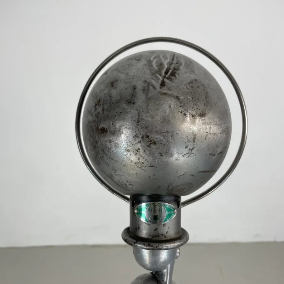 New Pamono Vintage Stripped and Polished 4 Arm Jielde Floor Lamp by Jean-Louis Domecq, 1950s