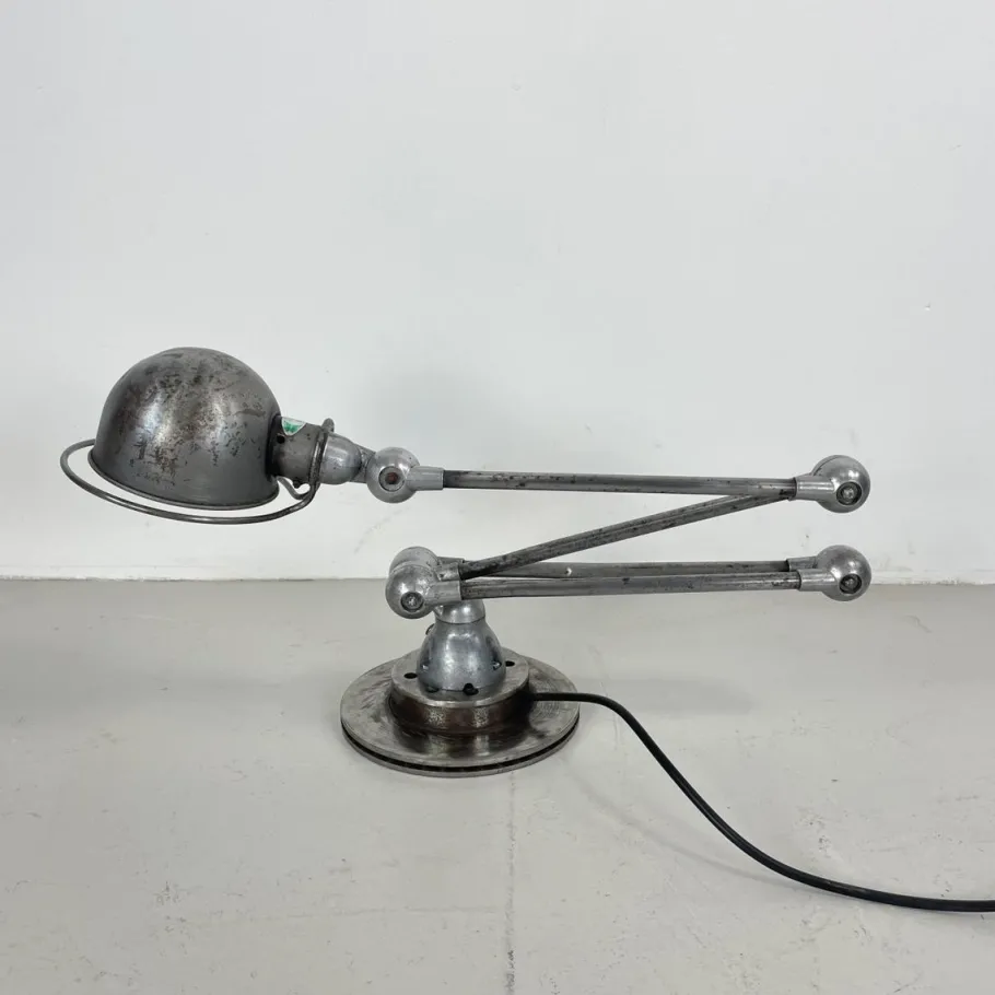 New Pamono Vintage Stripped and Polished 4 Arm Jielde Floor Lamp by Jean-Louis Domecq, 1950s