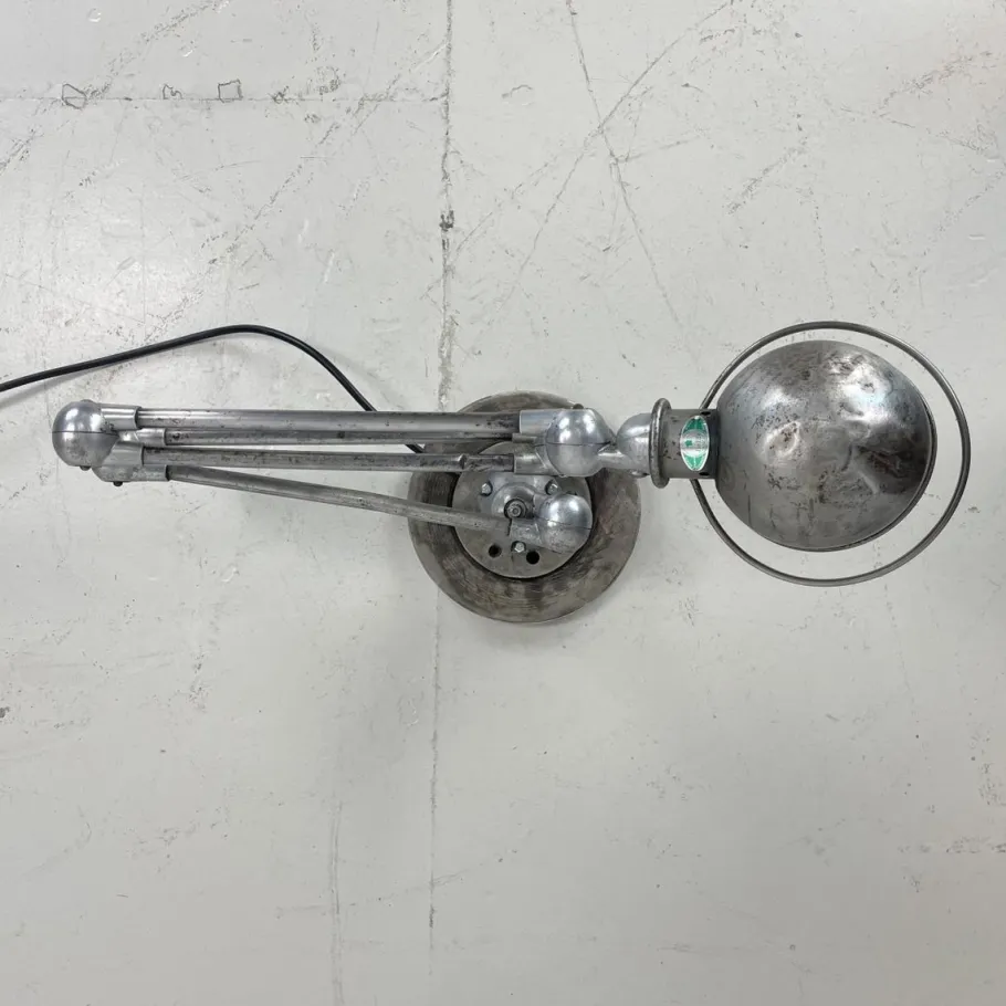 New Pamono Vintage Stripped and Polished 4 Arm Jielde Floor Lamp by Jean-Louis Domecq, 1950s