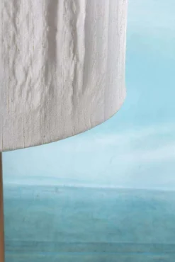 Outlet Pamono Vintage Swedish Wooden Floor Lamp with Pleated Shade, 1960s