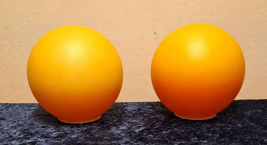 Sale Pamono Vintage Table Lamps Mood Lights in the Shape of Yellow-Orange Glass Ball by Wofi-Leuchten, Set of 2