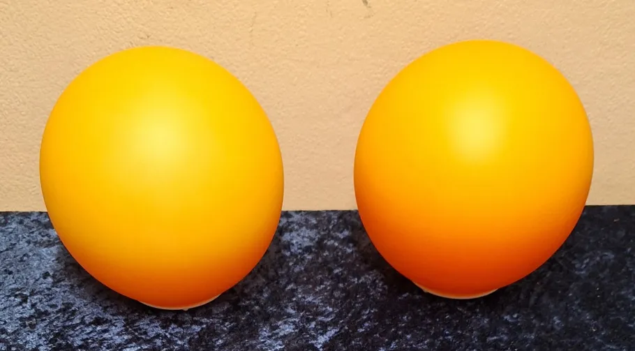 Sale Pamono Vintage Table Lamps Mood Lights in the Shape of Yellow-Orange Glass Ball by Wofi-Leuchten, Set of 2