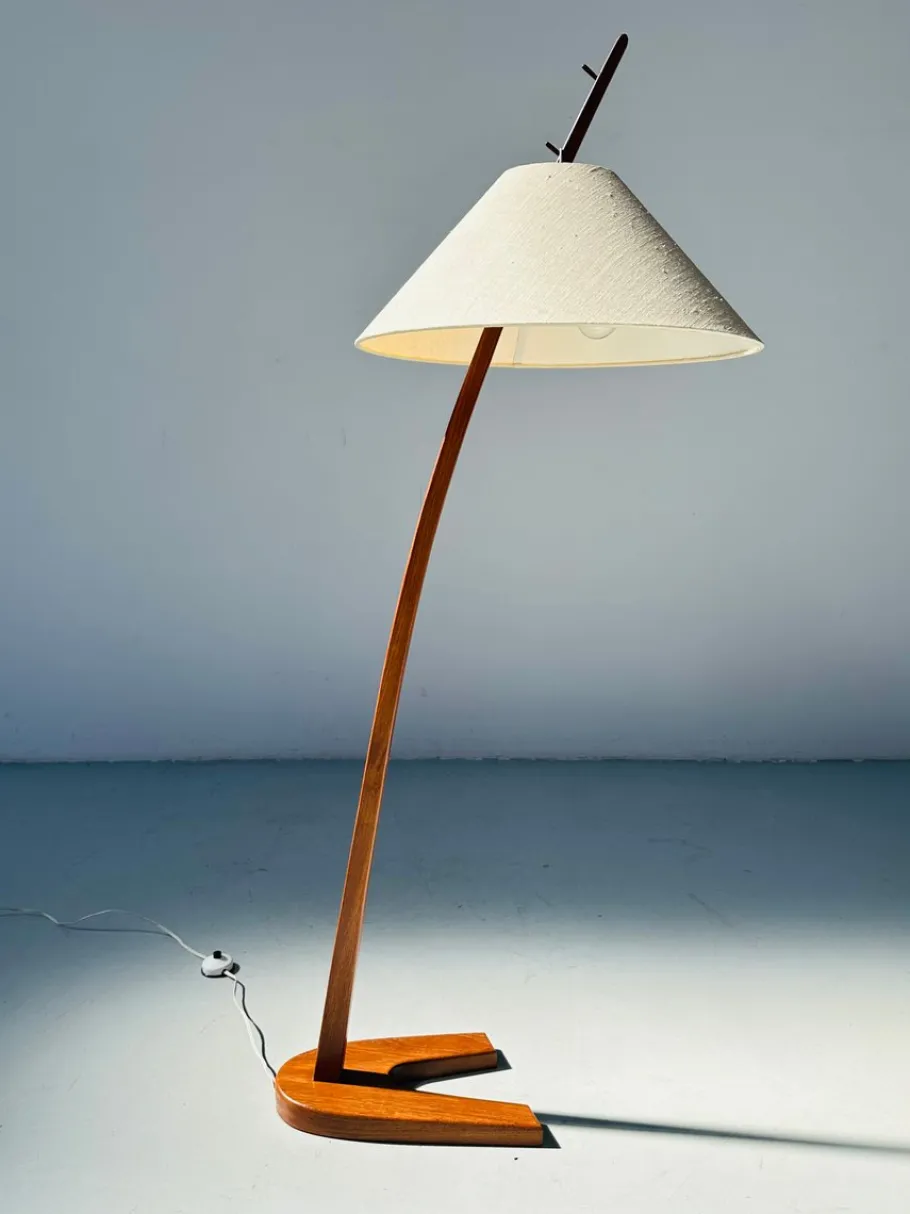 Hot Pamono Vintage Teak Dornstab Floor Lamp by J.T. Kalmar & A. Pöll , Austria, 1947