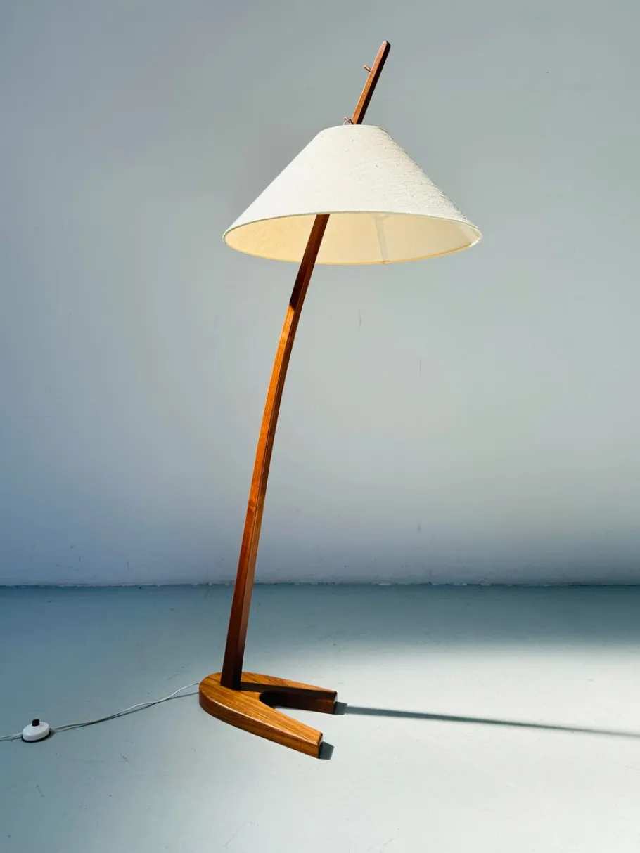 Hot Pamono Vintage Teak Dornstab Floor Lamp by J.T. Kalmar & A. Pöll , Austria, 1947