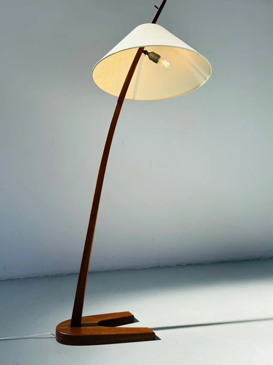 Hot Pamono Vintage Teak Dornstab Floor Lamp by J.T. Kalmar & A. Pöll , Austria, 1947