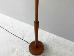 Online Pamono Vintage Teak Floor Lamp with Large Fringed Shade