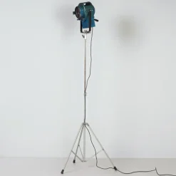 Clearance Pamono Vintage Theater Spotlight in Blue Metal by A.E. Cremer, 1950s