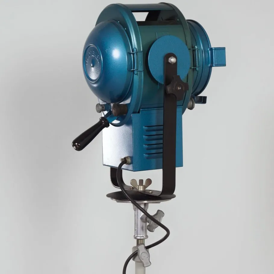 Clearance Pamono Vintage Theater Spotlight in Blue Metal by A.E. Cremer, 1950s