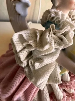 Best Pamono Vintage Victorian Dresden Porcelain Lamp, Germany