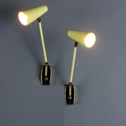 Sale Pamono Vintage Wall Lamps in Lacquered Metal from Stilnovo, 1950s, Set of 2