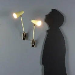 Sale Pamono Vintage Wall Lamps in Lacquered Metal from Stilnovo, 1950s, Set of 2