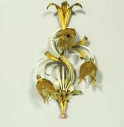 Sale Pamono Vintage Wall Light in Iron and Murano Glass, 2000s