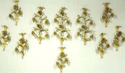 Sale Pamono Vintage Wall Light in Iron and Murano Glass, 2000s