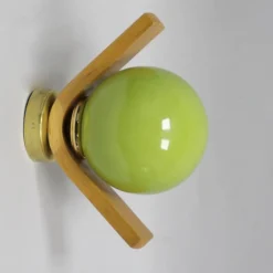 Sale Pamono Vintage Wall Light in Wood and Green Glass, 1960s