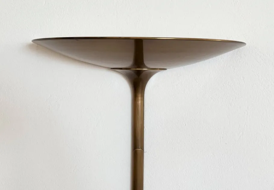Sale Pamono Vintage Wall Sconce in Brushed Brass by Florian Schulz, 1970s