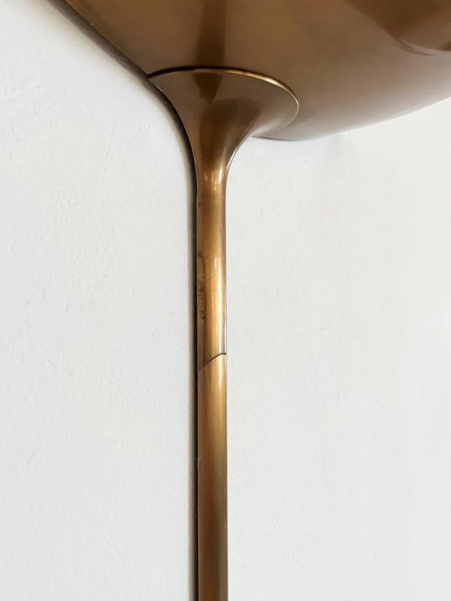 Sale Pamono Vintage Wall Sconce in Brushed Brass by Florian Schulz, 1970s
