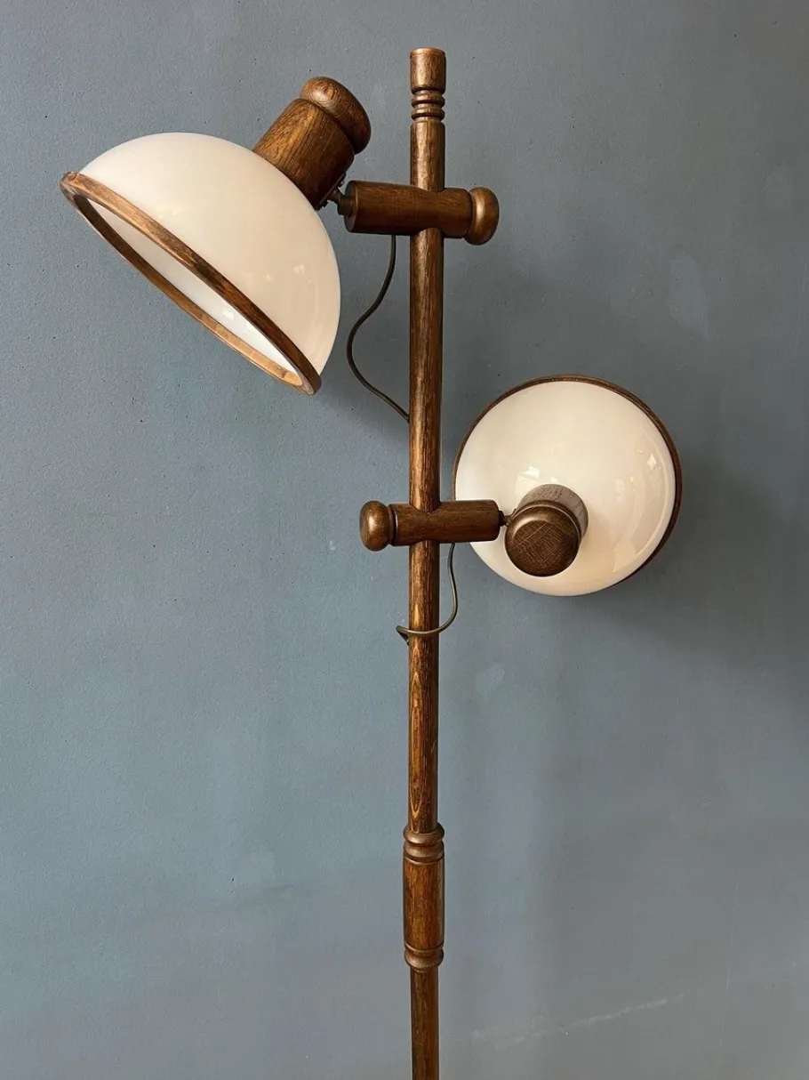 Sale Pamono Vintage Wooden Mushroom Floor Lamp from Steinhauer