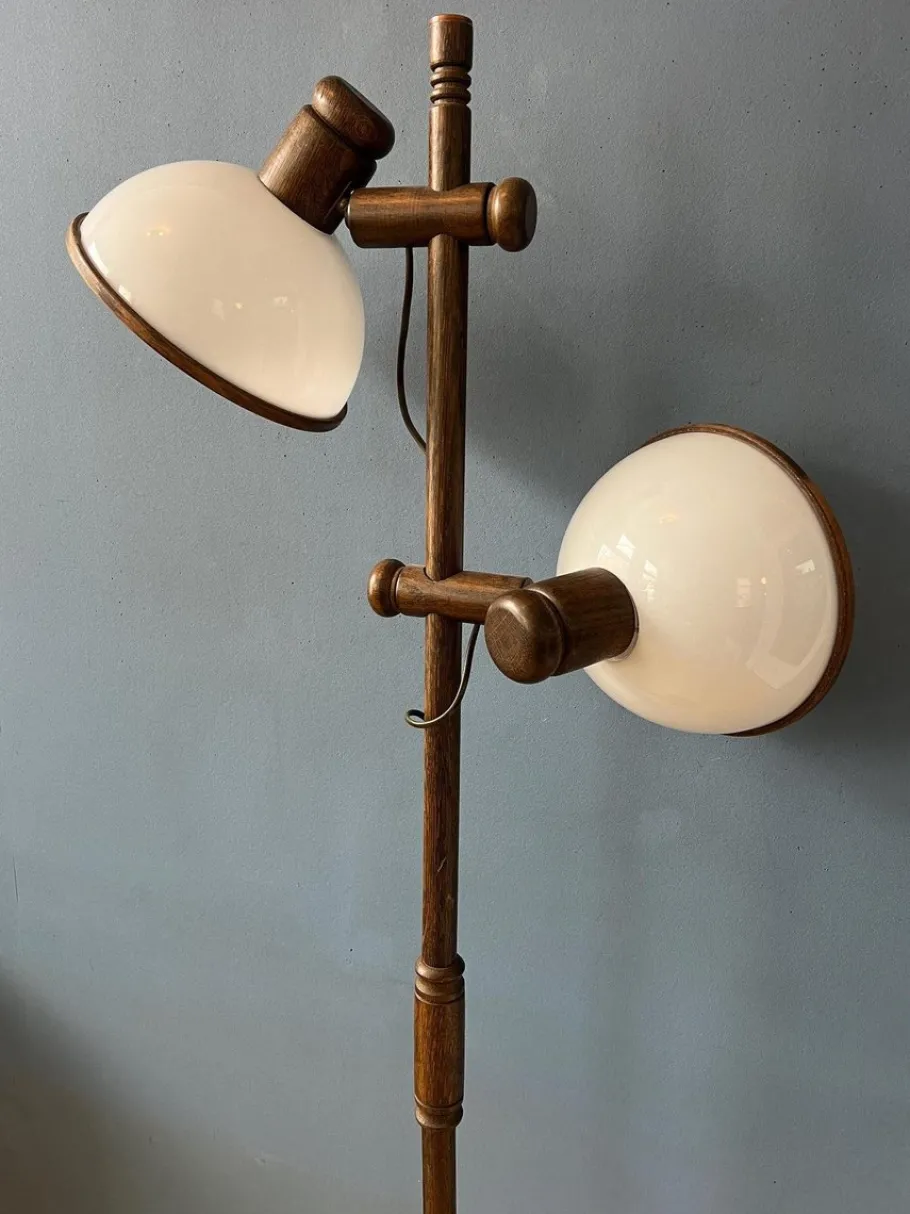 Sale Pamono Vintage Wooden Mushroom Floor Lamp from Steinhauer
