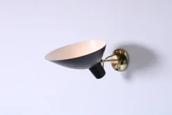 Sale Pamono Visor Black Wall Lamp in Brass by Vittoriano Vigano for Arteluce, 1950s