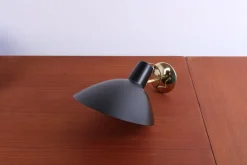 Sale Pamono Visor Black Wall Lamp in Brass by Vittoriano Vigano for Arteluce, 1950s