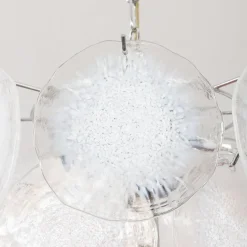 Sale Pamono Vistosi Murano 18 Glass Disc Chandelier Fiocchi Di Neve, Italy, 1970s