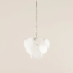 Sale Pamono Vistosi Murano 18 Glass Disc Chandelier Fiocchi Di Neve, Italy, 1970s