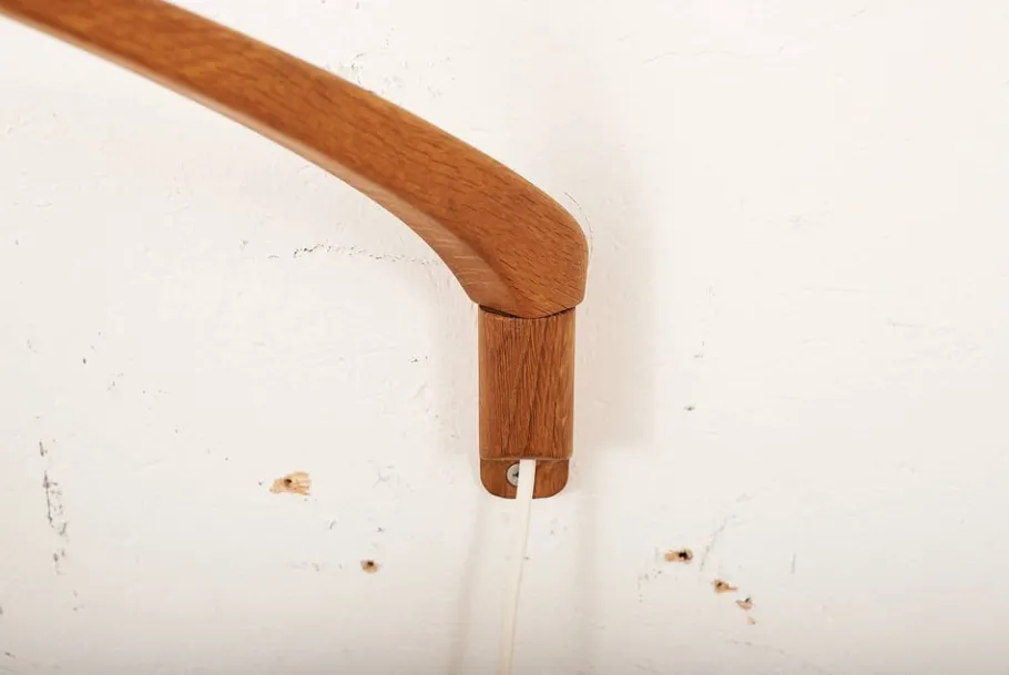 Sale Pamono Wall Arm Lamp in Teak Wood & Opal Glass by Uno & Östen Kristiansson for Luxus, 1957