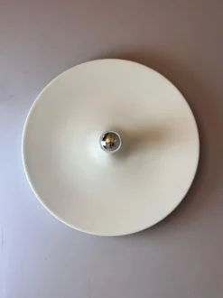 Sale Pamono Wall Lamp Diskus in White by Charlotte Perriand for Honsel