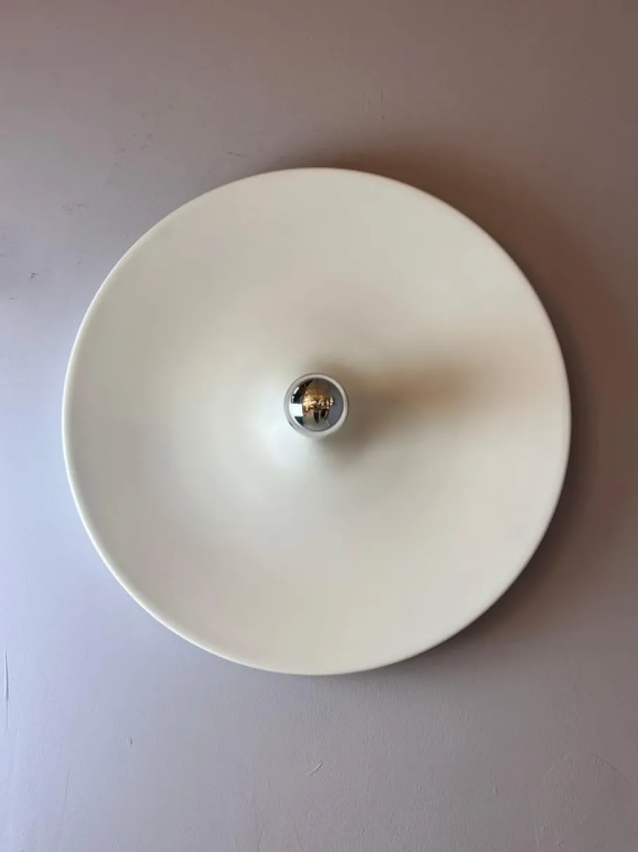 Sale Pamono Wall Lamp Diskus in White by Charlotte Perriand for Honsel