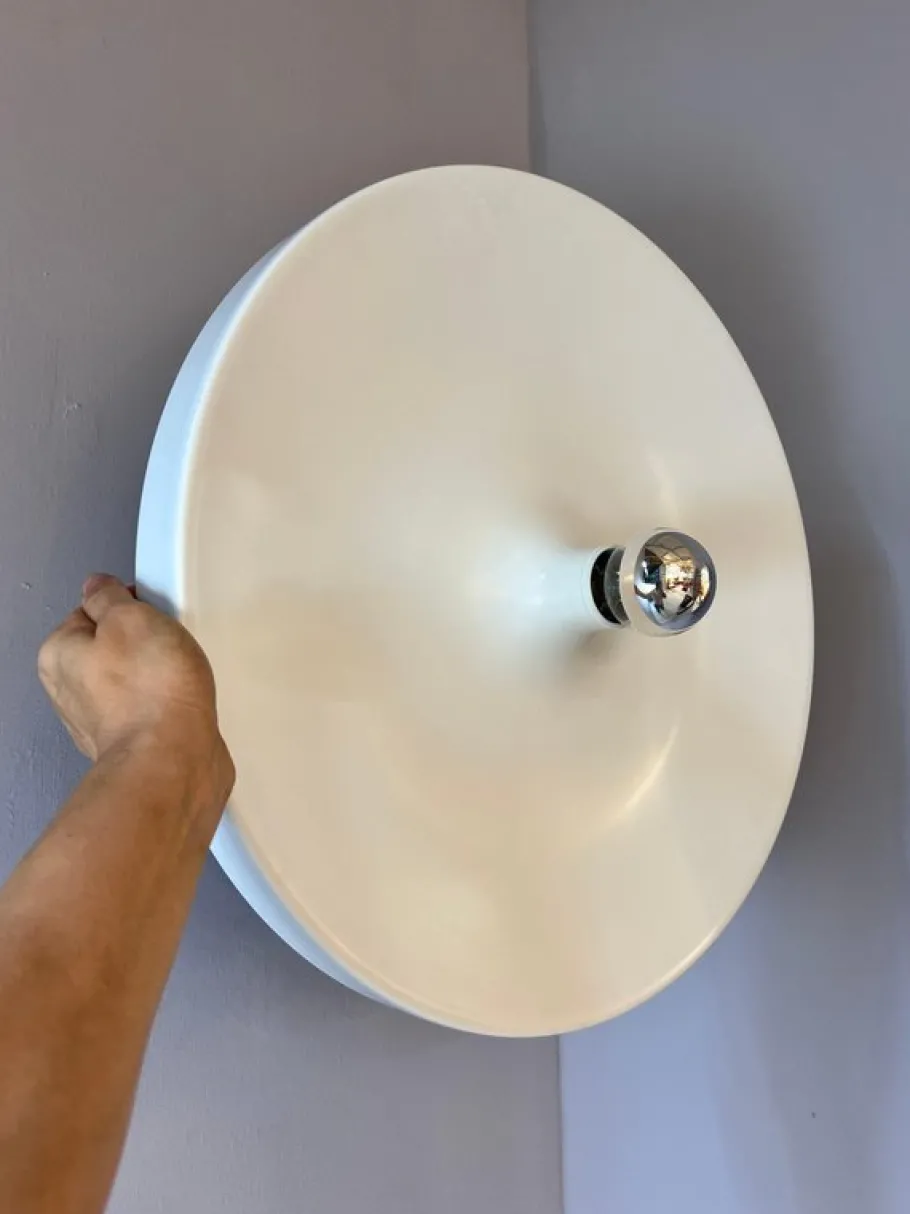 Sale Pamono Wall Lamp Diskus in White by Charlotte Perriand for Honsel