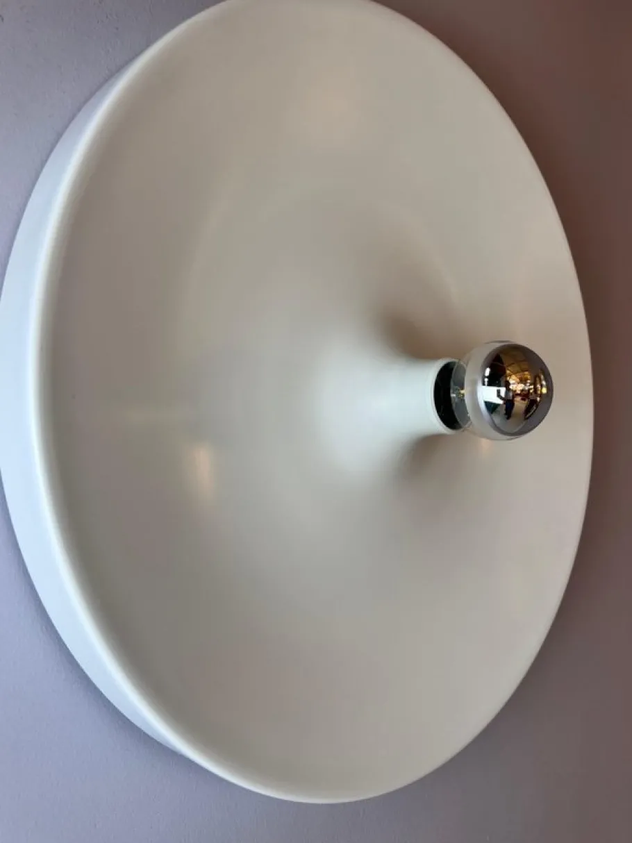 Sale Pamono Wall Lamp Diskus in White by Charlotte Perriand for Honsel